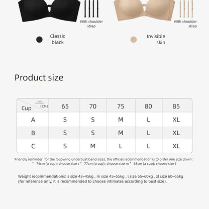 Seamless Strapless Push-Up Bra